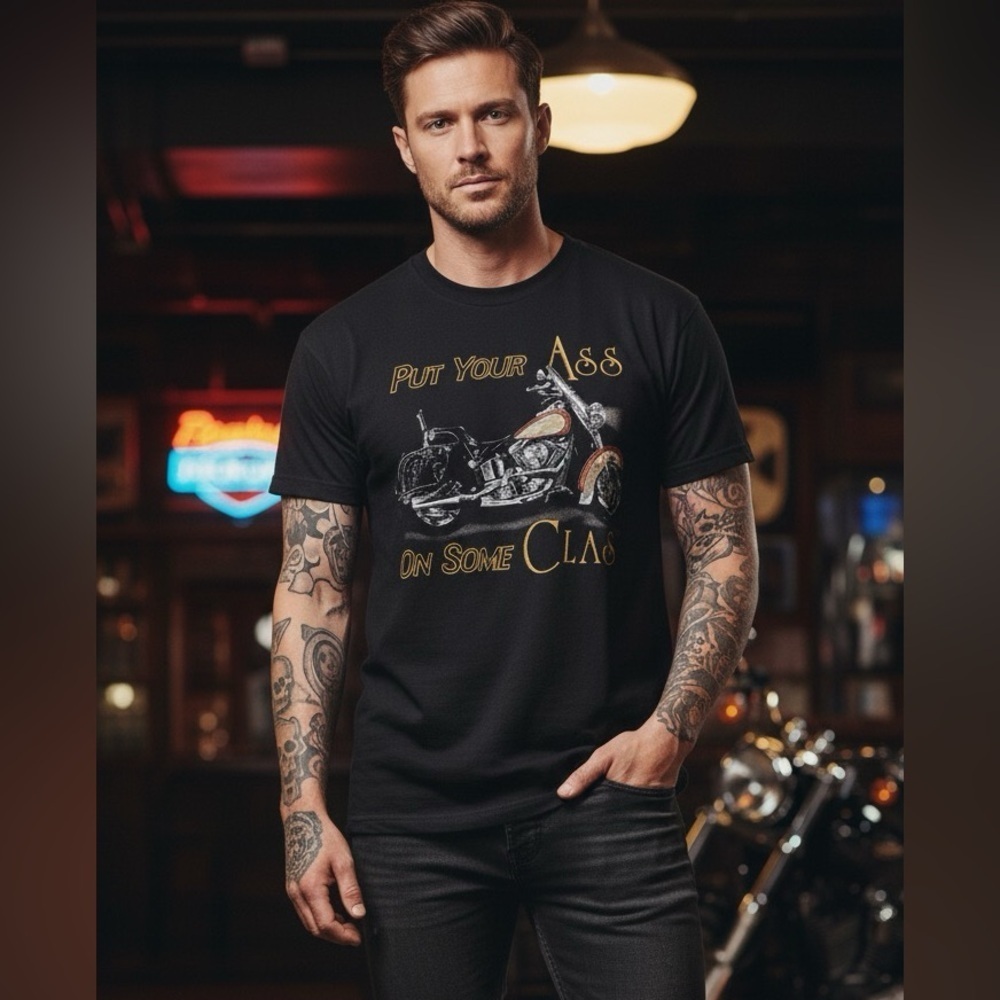 M&0 90s Put your A** on Som Class Black Graphic T-Shirt Size Xlarge